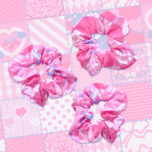 Valentines Patchwork Pattern - Scrunchie