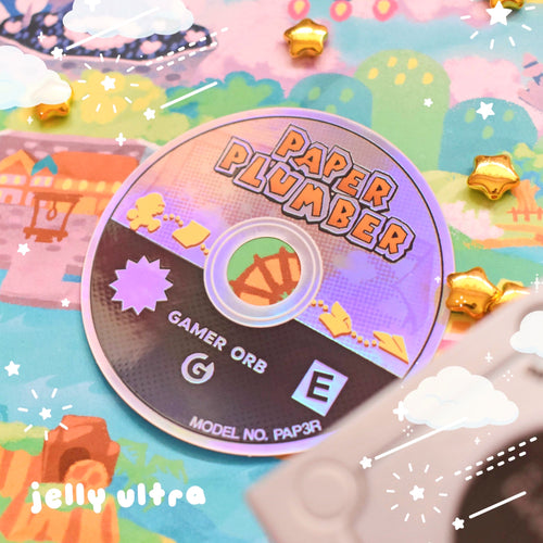 Paper Plumber Disc Holographic Vinyl Sticker