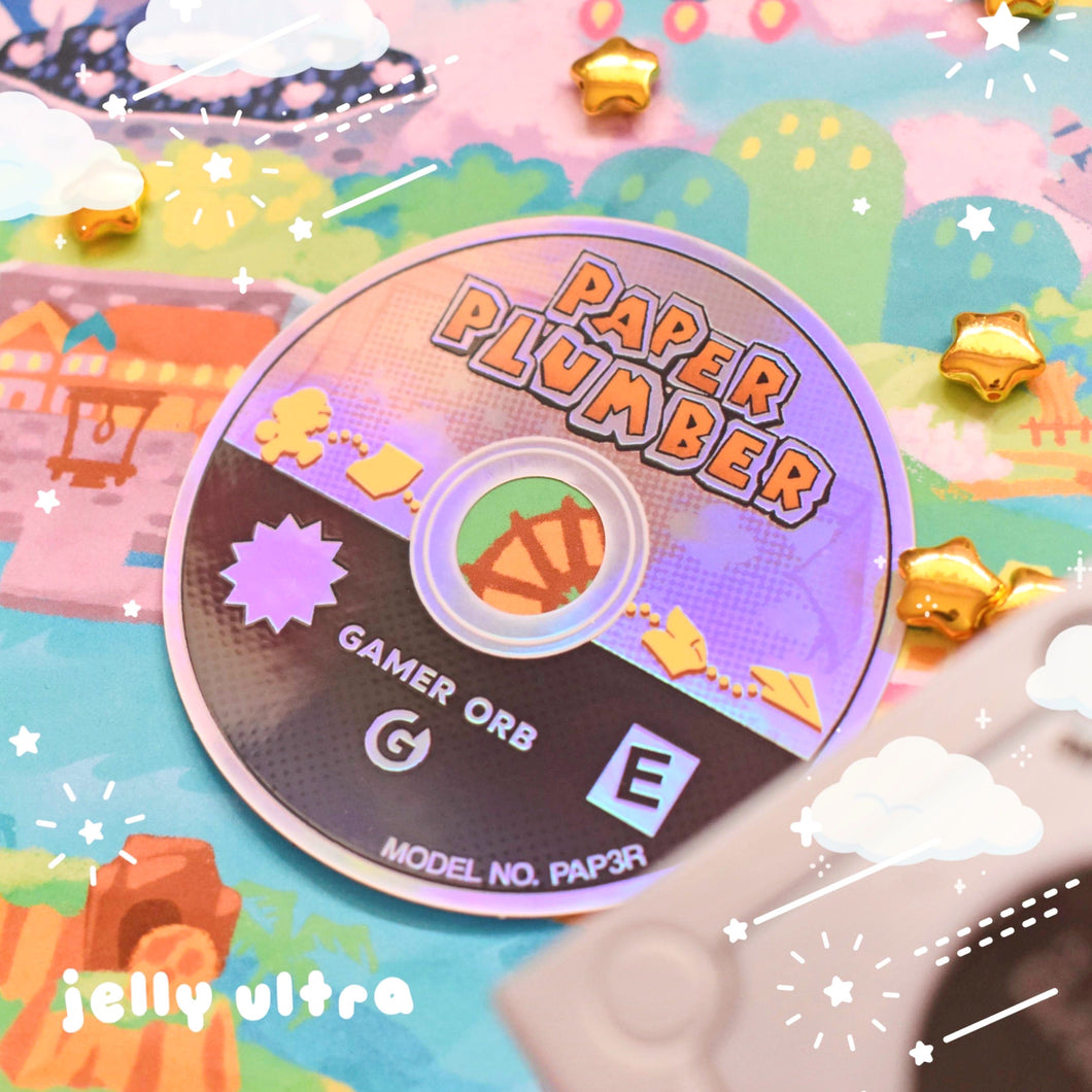 Paper Plumber Disc Holographic Vinyl Sticker