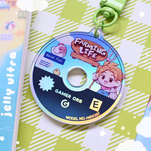 Farming Life Disc Holographic Acrylic Charm - 2 inches