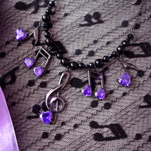 Lovely Melody Necklace - Black x Purple